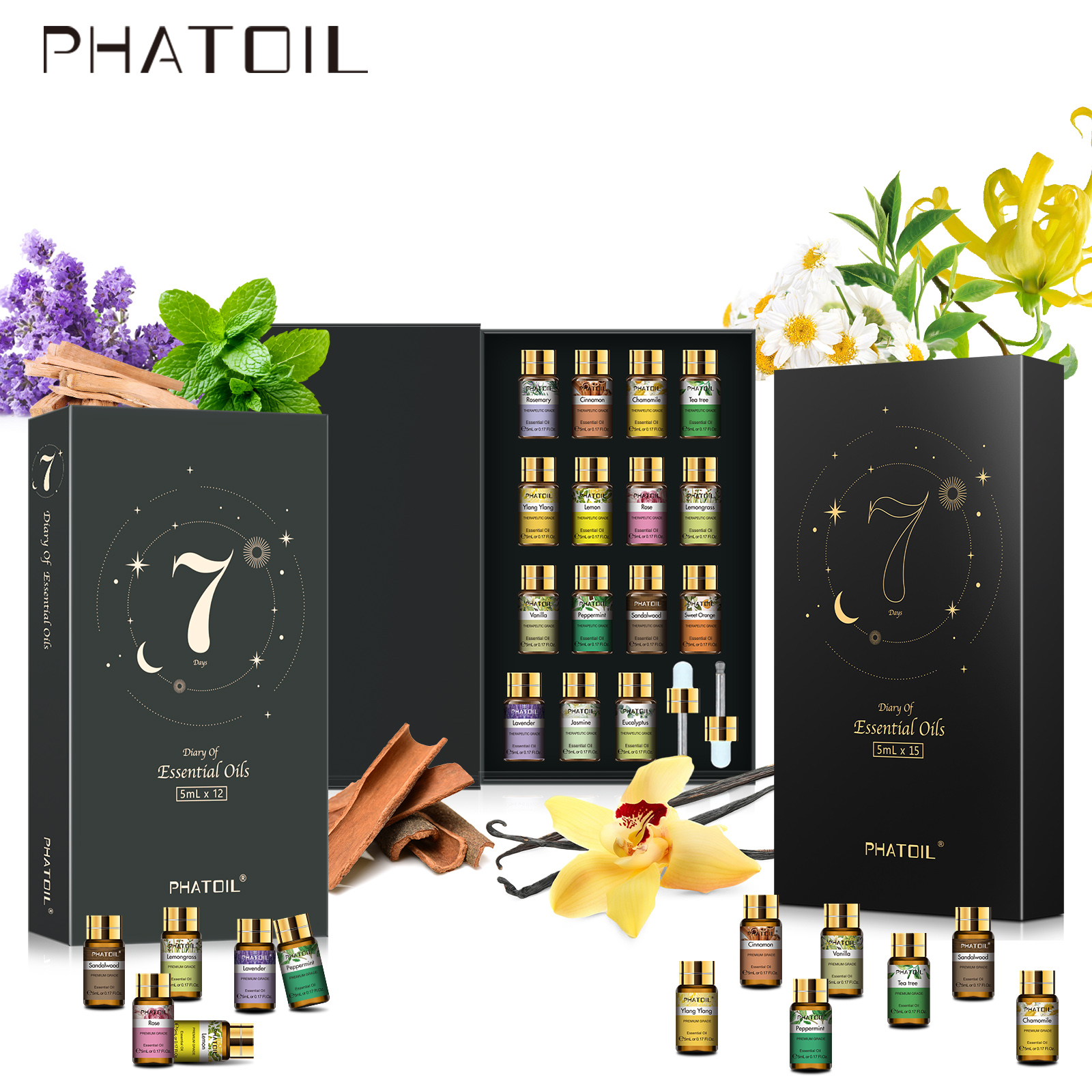 Essential Oil Blend - PHATOIL 12pcs/15pcs Aromatherapy Essential Oil Set-5ml