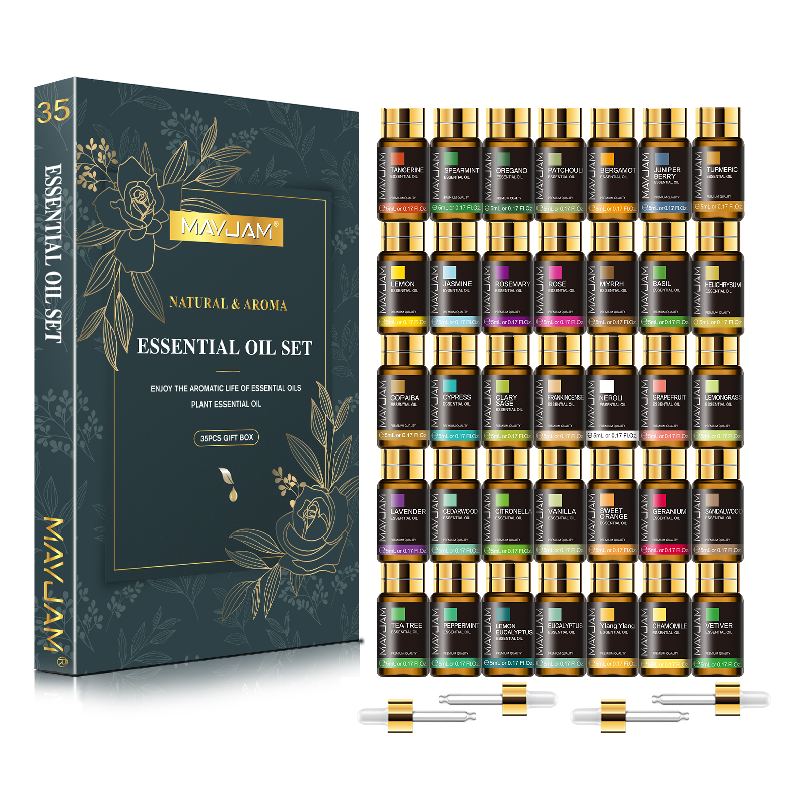Essential Oil Blend - MAYJAM 35 Bottles Aromatherapy Essential Oil