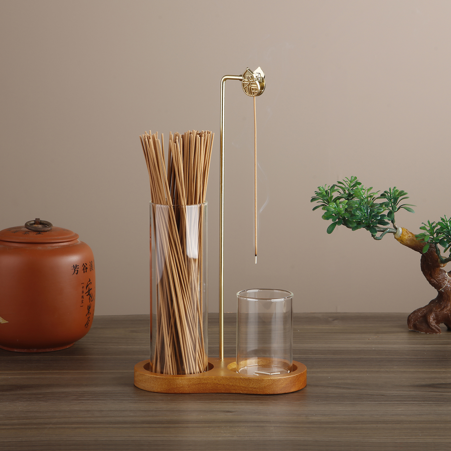 Smokeless Incense Stick - Glass Incense Holder for Sticks Anti-Ash