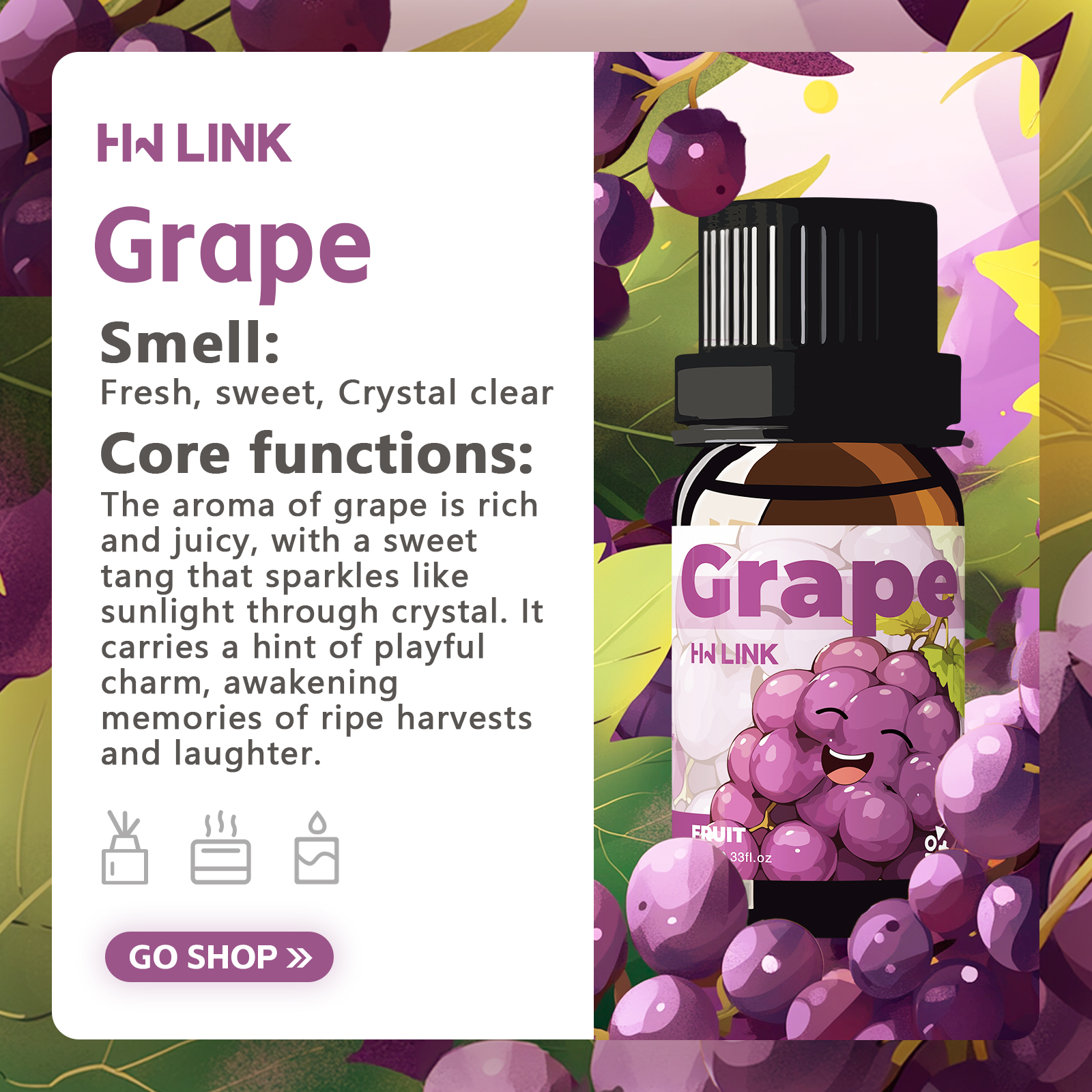 Grape Essential Oil 10ml Perfu - Essential Oil Blend ulasan dan harga