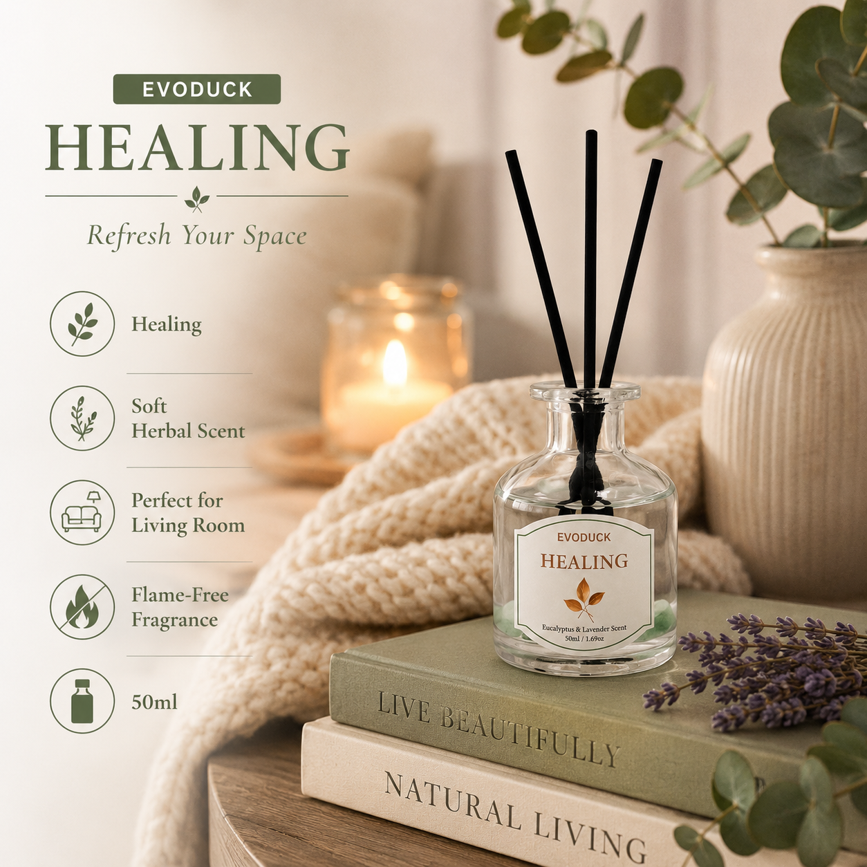 Reed Diffuser 50ml Aromatherap - Home Fragrance Eucalyptus ulasan dan harga