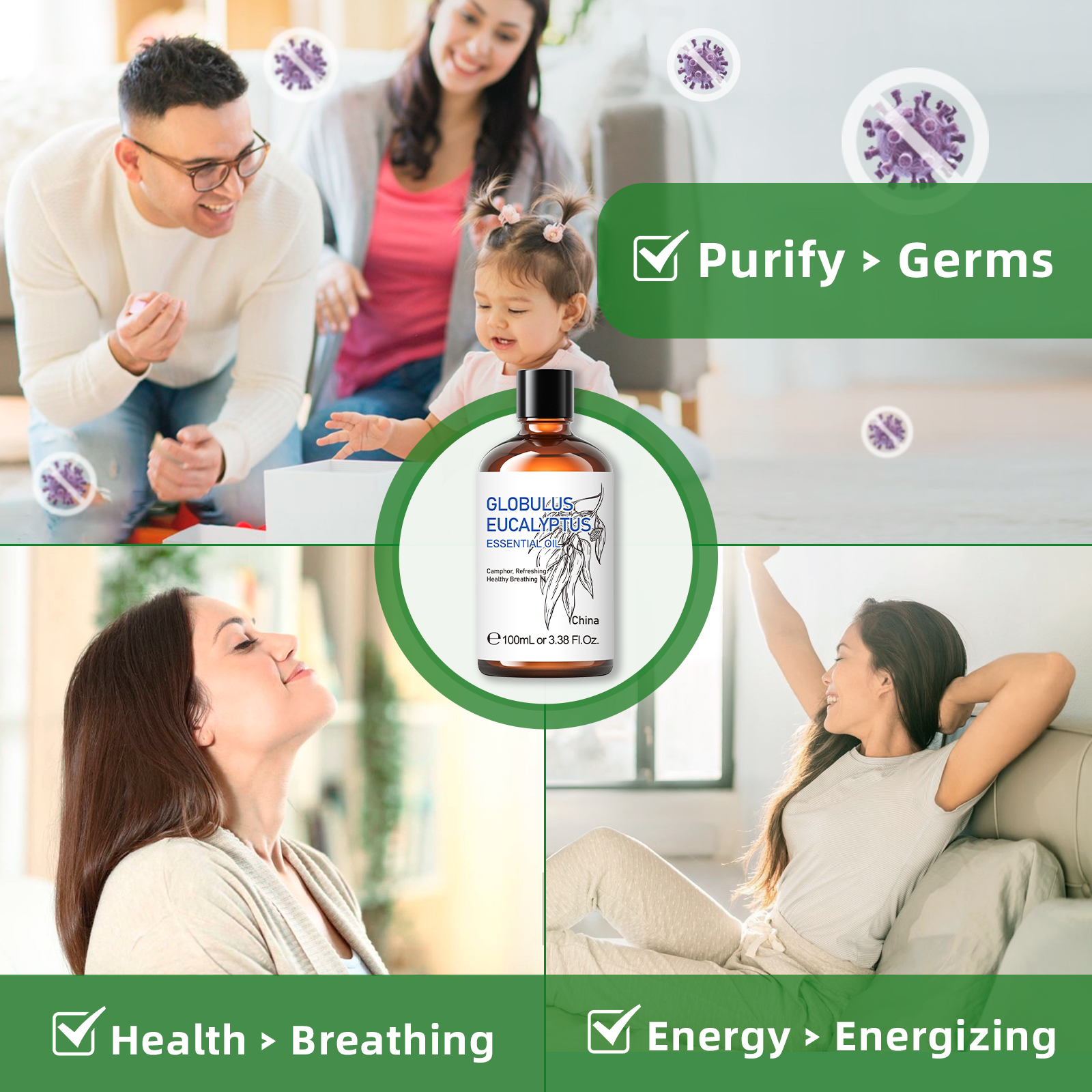 HIQILI 100ML Eucalyptus Vanill - Home Fragrance Eucalyptus ulasan dan harga